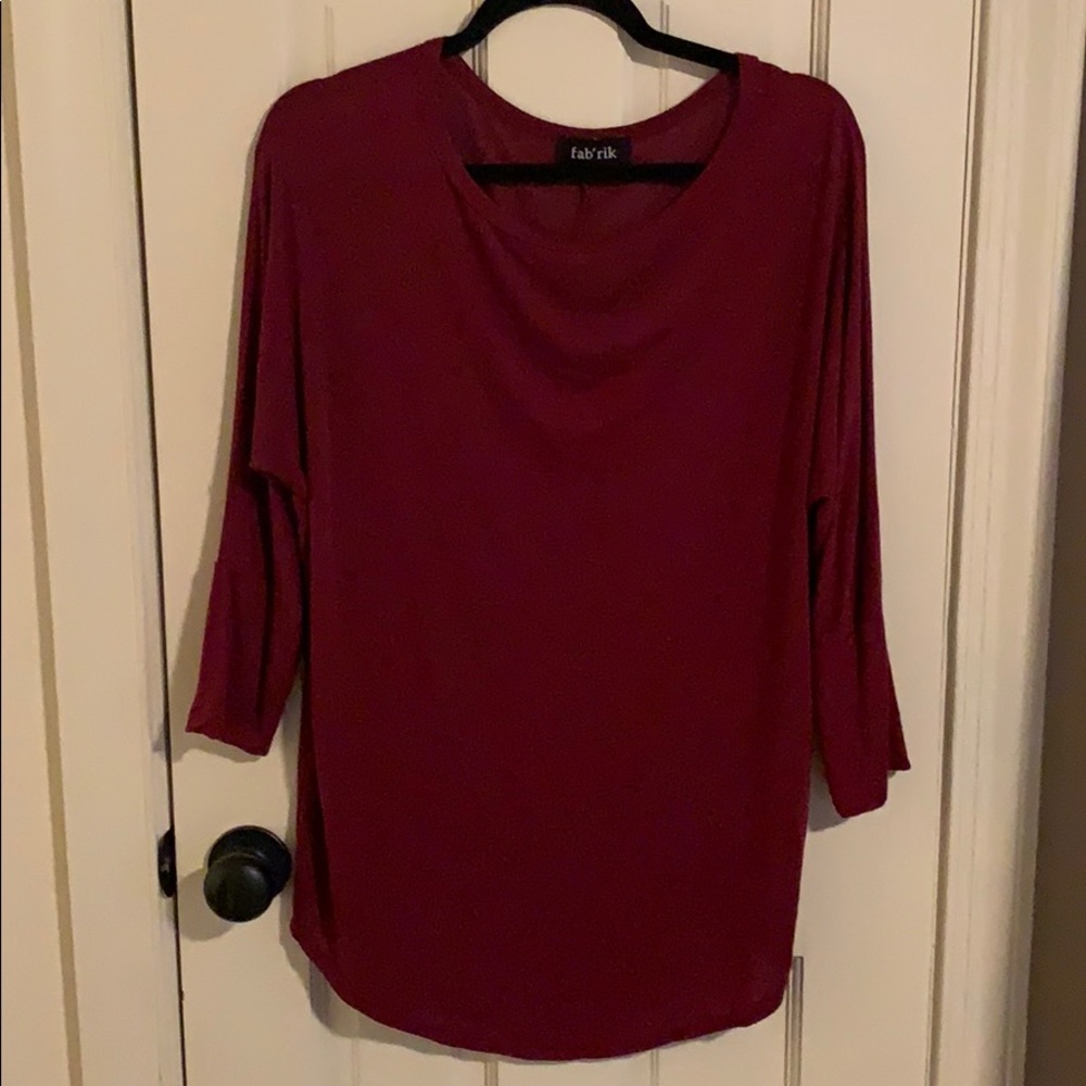 Fabrik - solid maroon 3/4 sleeve shirt